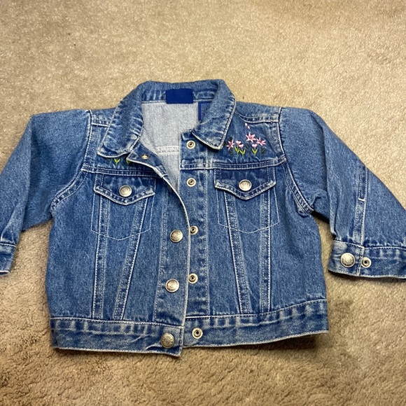 Girls Size 12 Months Adorable Jean Denim Jacket - Picture 1 of 9
